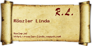 Röszler Linda névjegykártya